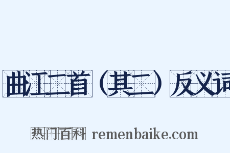 曲江二首（其二）反义词是什么意思的图片